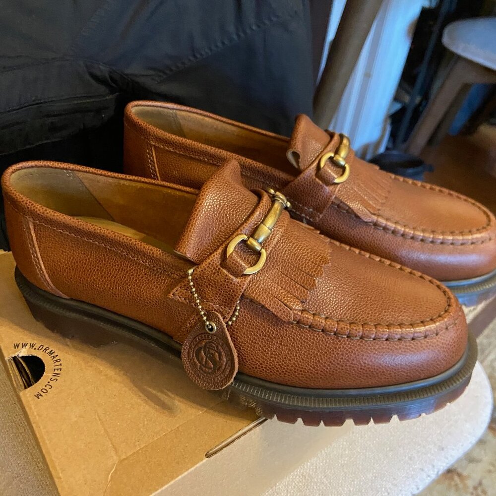 Dr Martens - Adrian Snaffle Loafers - Brown Soft Leather - Brand New